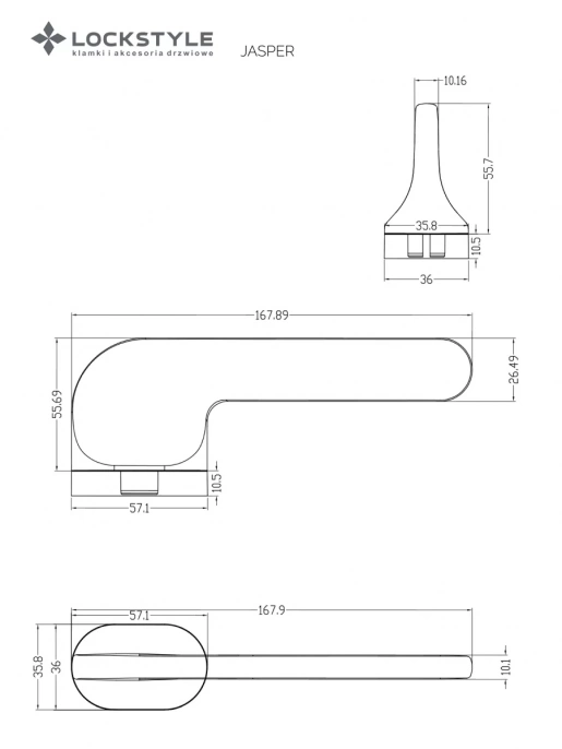 Дверная ручка LOCKSTYLE JASPER 011624100 (AL6 - черный)