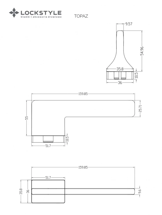 Дверная ручка LOCKSTYLE TOPAZ 011644100 (AL6 - черный)