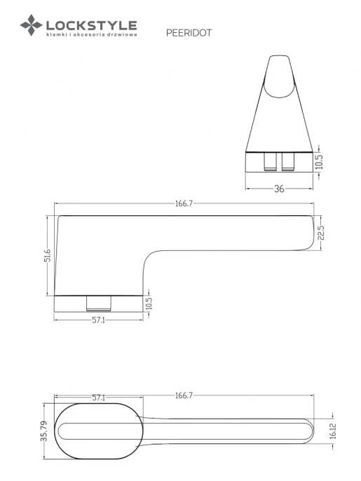 Дверная ручка LOCKSTYLE PERIDOT 011614100 (AL6 - черный)