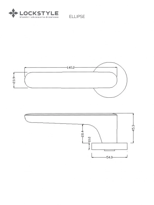 Дверная ручка LOCKSTYLE ELLIPSE 011724100 (AL6 - черный)