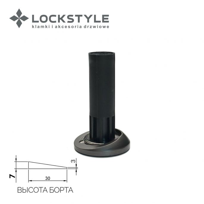 LOCKSTYLE Ограничитель магнитный скрытый LOCKSTYLE STOPPINO Mod. 2 графит 071012790