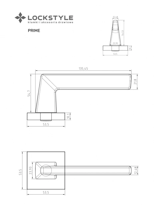 Дверная ручка LOCKSTYLE PRIME 011544100 (AL6 - черный)