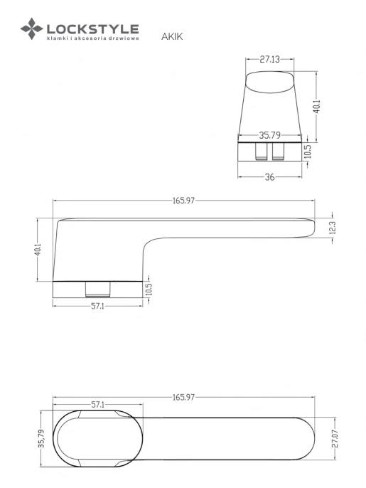Дверная ручка LOCKSTYLE AKIK 011604100 (AL6 - черный)